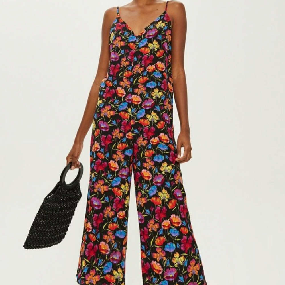 Topshop Floral Print Jumpsuit